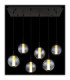 Lacy Cluster Pendant Ceiling Light Matt Black Smoke Glass Shades 6x LED 3000K-6