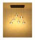 Lacy Cluster Pendant Ceiling Light Matt Black Smoke Glass Shades 6x LED 3000K-7
