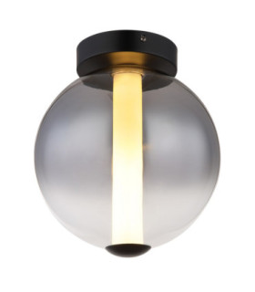 Lacy Globe Ceiling Light Matt Black Smoke Glass Shade LED 3000K-1