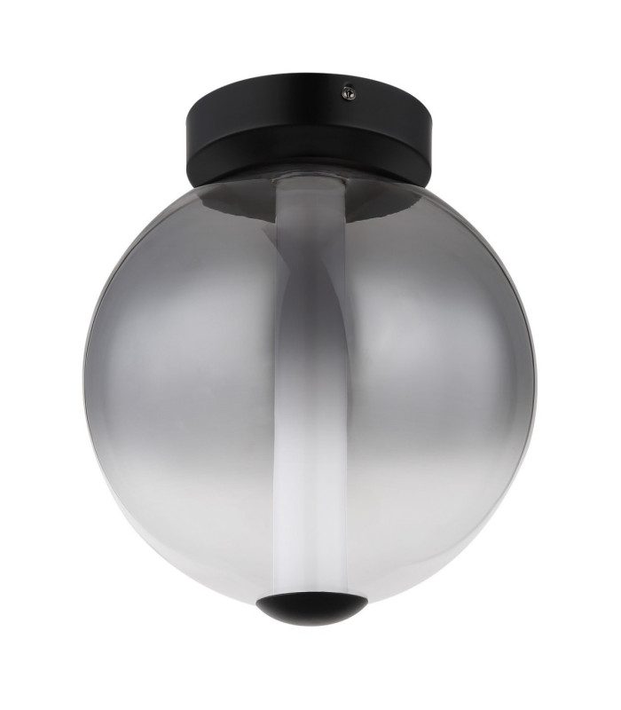 Lacy Globe Ceiling Light Matt Black Smoke Glass Shade LED 3000K-3