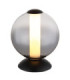 Lacy Globe Table Lamp Matt Black Smoke Glass Shade LED 3000K-1
