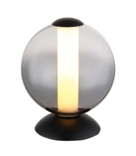 Lacy Globe Table Lamp Matt Black Smoke Glass Shade LED 3000K-1