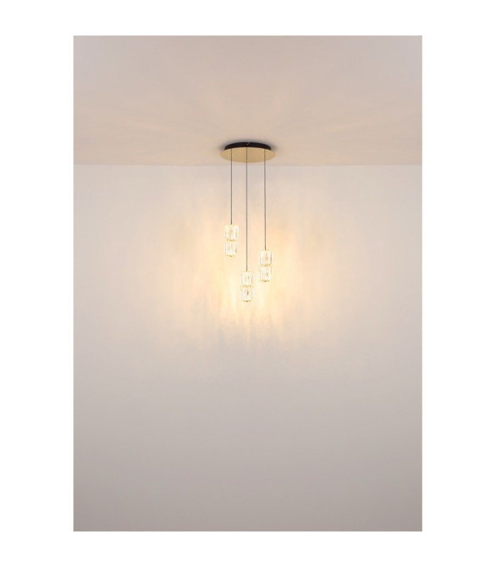 Stefanie Cluster Pendant Ceiling Light Antique Gold LED 3000K-7