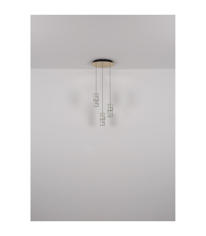 Stefanie Cluster Pendant Ceiling Light Antique Gold LED 3000K-8
