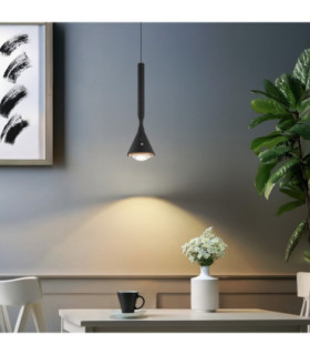 Lucinda Slim Pendant Ceiling Light Matt Black LED 2400/4000/6500K-2