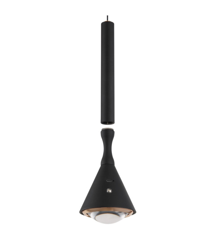 Lucinda Slim Pendant Ceiling Light Matt Black LED 2400/4000/6500K-4