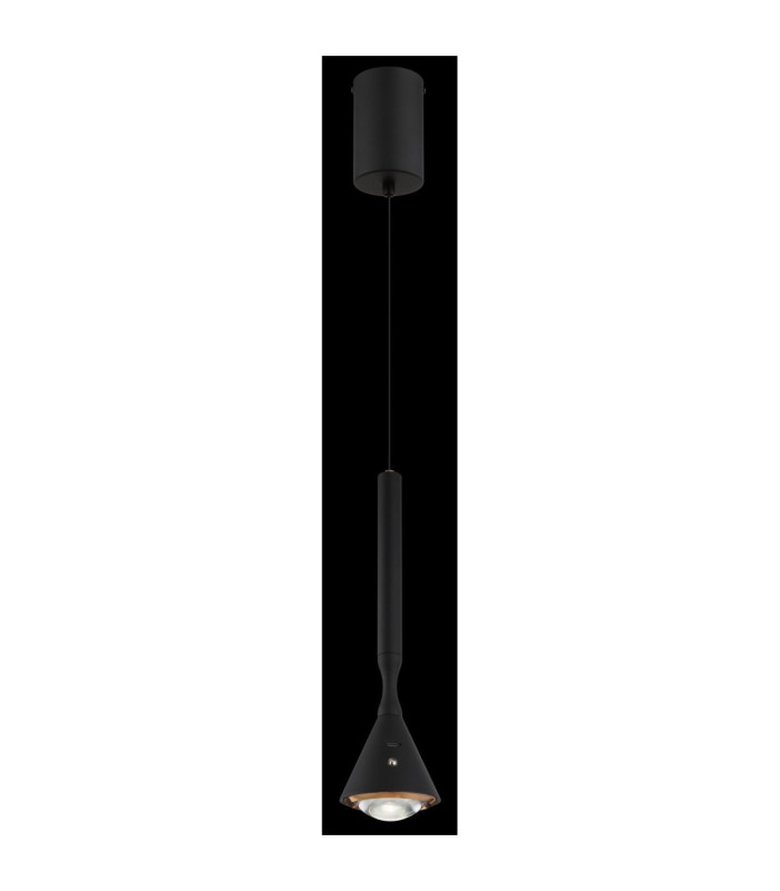 Lucinda Slim Pendant Ceiling Light Matt Black LED 2400/4000/6500K-5