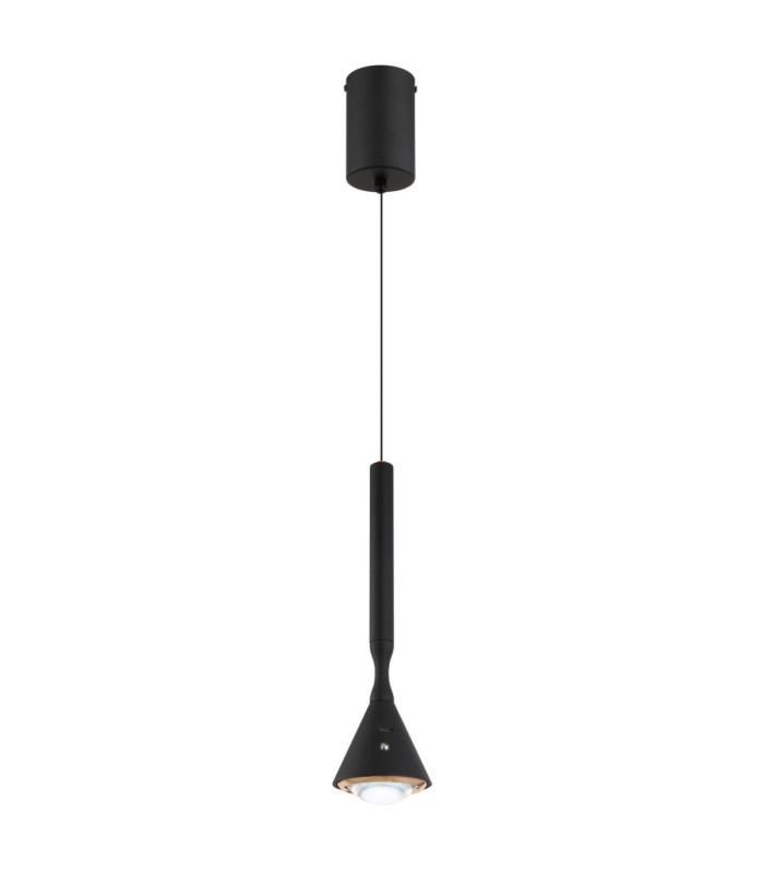 Lucinda Slim Pendant Ceiling Light Matt Black LED 2400/4000/6500K-7