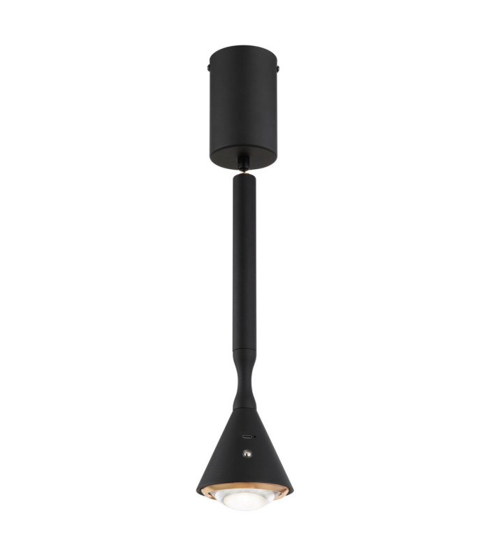 Lucinda Slim Pendant Ceiling Light Matt Black LED 2400/4000/6500K-8
