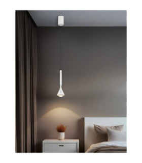 Lucinda Slim Pendant Ceiling Light Matt White LED 2700/4000/6500K-2