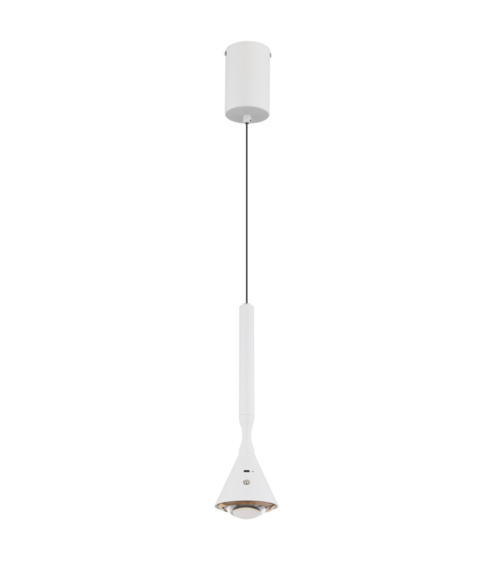 Lucinda Slim Pendant Ceiling Light Matt White LED 2700/4000/6500K-3