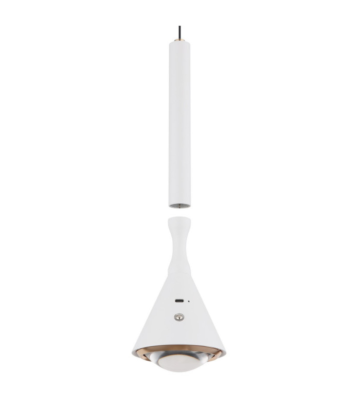 Lucinda Slim Pendant Ceiling Light Matt White LED 2700/4000/6500K-4