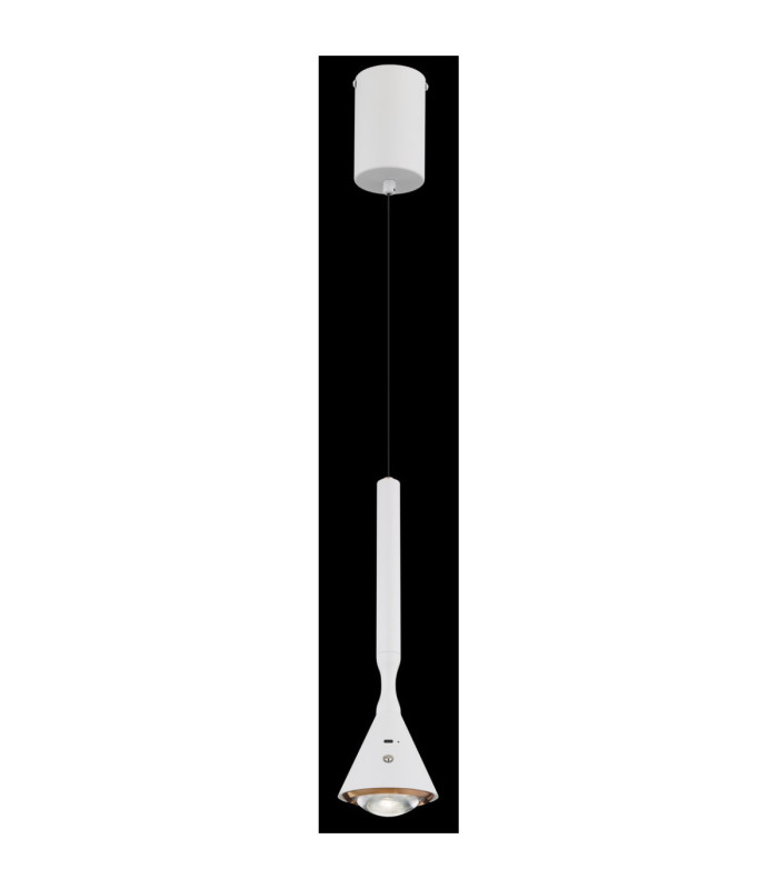 Lucinda Slim Pendant Ceiling Light Matt White LED 2700/4000/6500K-6