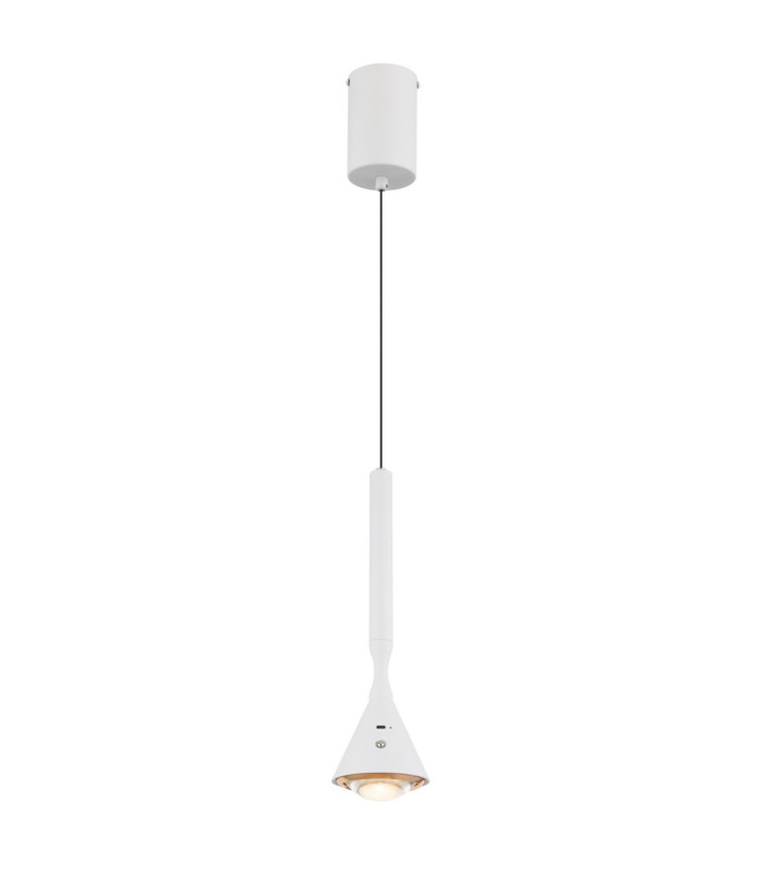 Lucinda Slim Pendant Ceiling Light Matt White LED 2700/4000/6500K-7