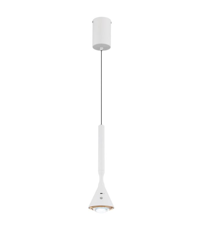 Lucinda Slim Pendant Ceiling Light Matt White LED 2700/4000/6500K-8