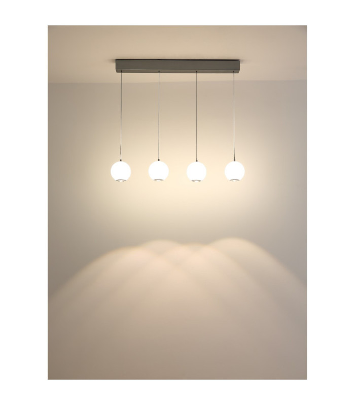 Simmons Bar Pendant Ceiling Light Matt Grey 4x LED 3000/4000/6000K-7