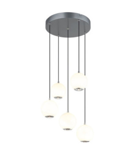 Simmons Cluster Pendant Ceiling Light Matt Grey 5x LED 3000/4000/6000K-1