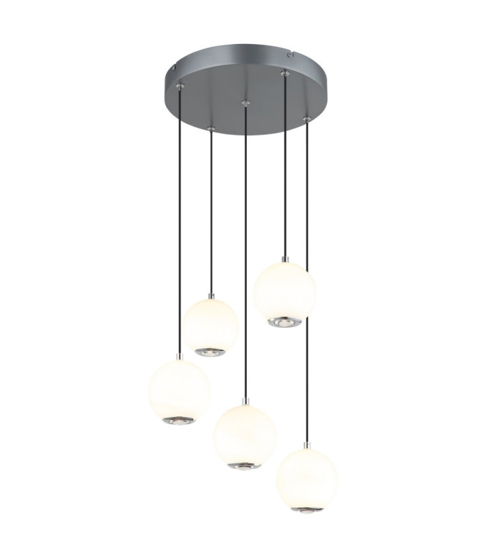 Simmons Cluster Pendant Ceiling Light Matt Grey 5x LED 3000/4000/6000K-1