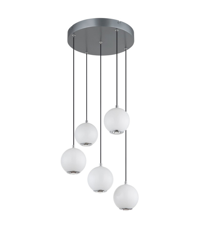 Simmons Cluster Pendant Ceiling Light Matt Grey 5x LED 3000/4000/6000K-3