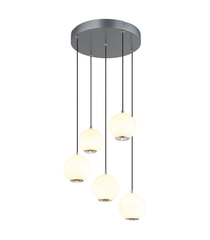 Simmons Cluster Pendant Ceiling Light Matt Grey 5x LED 3000/4000/6000K-5
