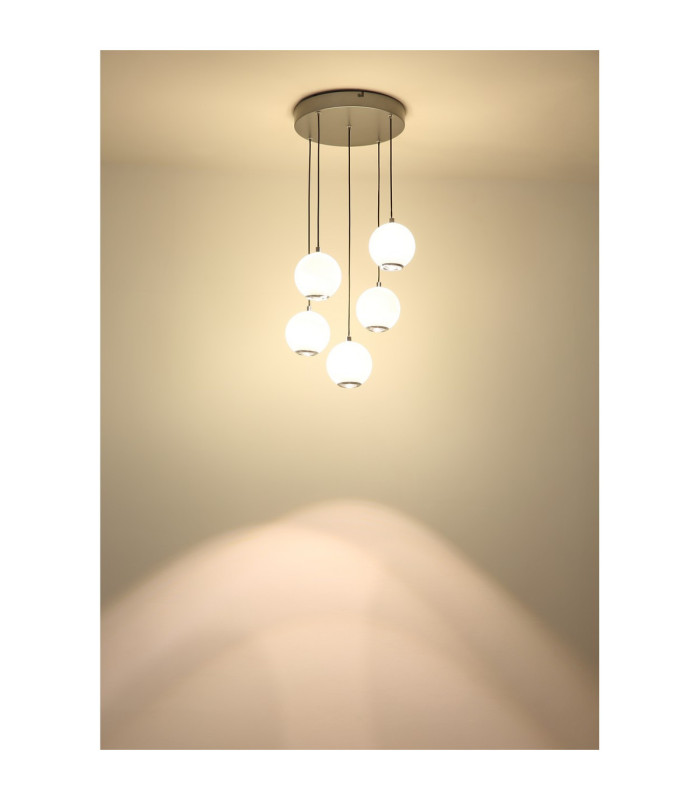 Simmons Cluster Pendant Ceiling Light Matt Grey 5x LED 3000/4000/6000K-7