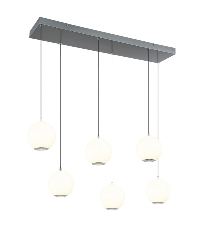 Simmons Cluster Pendant Ceiling Light Matt Grey 6x LED 3000/4000/6000K-1