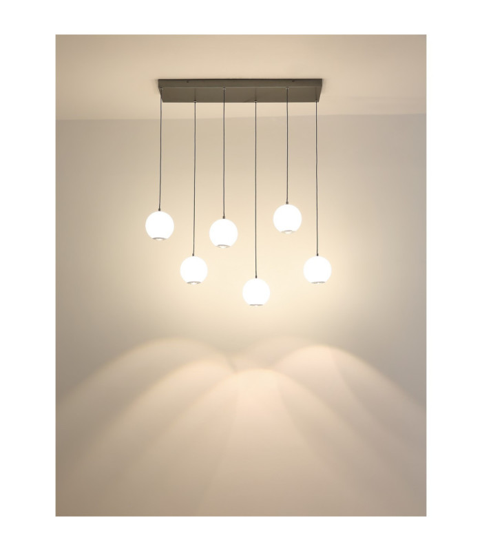 Simmons Cluster Pendant Ceiling Light Matt Grey 6x LED 3000/4000/6000K-7