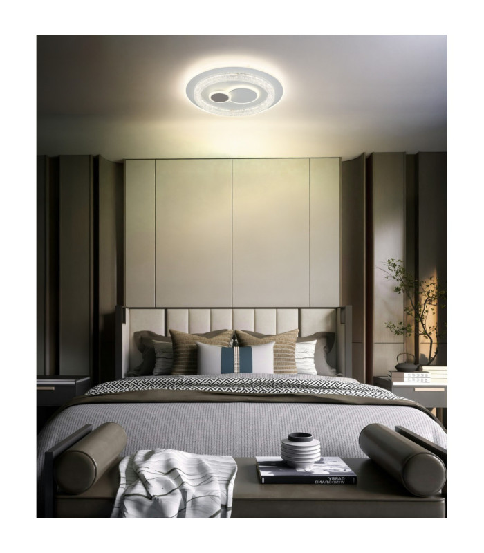 Kriswall Semi Flush Ceiling Light Matt White LED 2700/4000/6000K-8
