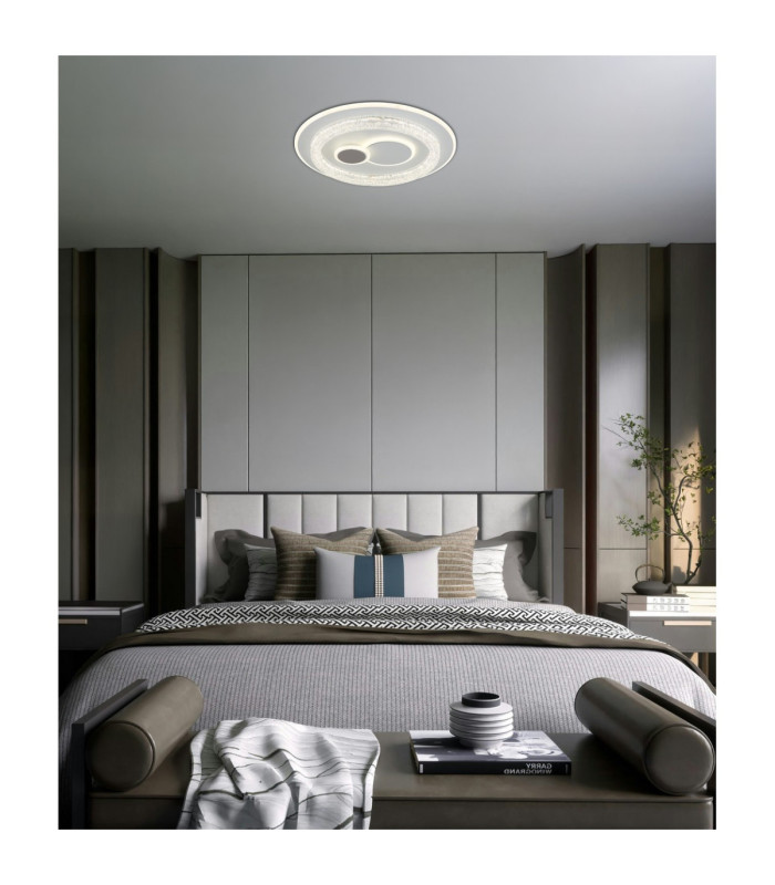 Kriswall Semi Flush Ceiling Light Matt White LED 2700/4000/6000K-9