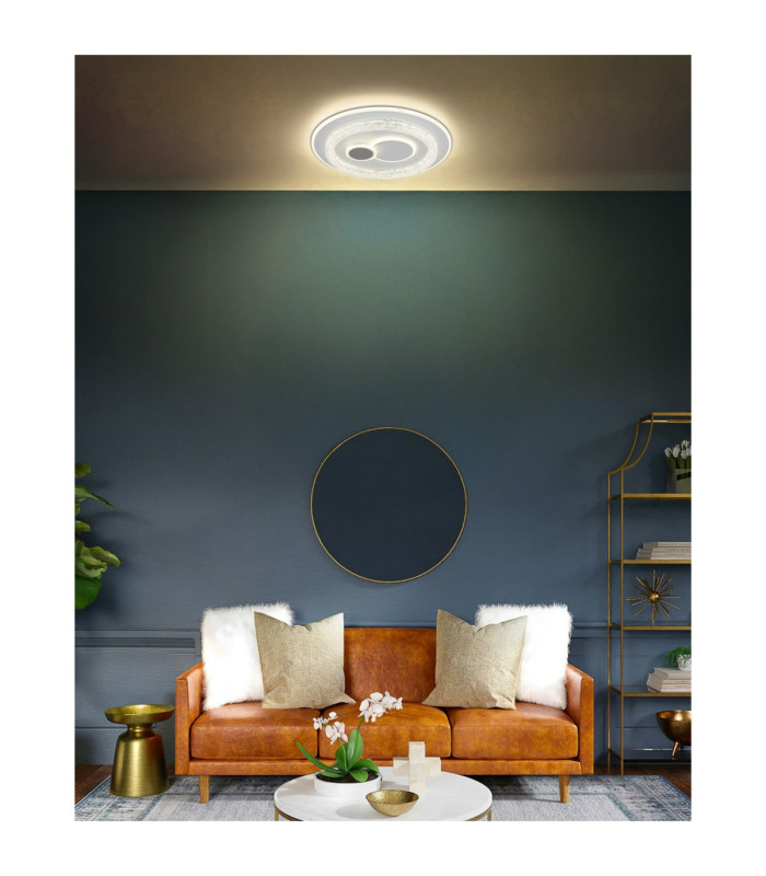 Kriswall Semi Flush Ceiling Light Matt White LED 2700/4000/6000K-10