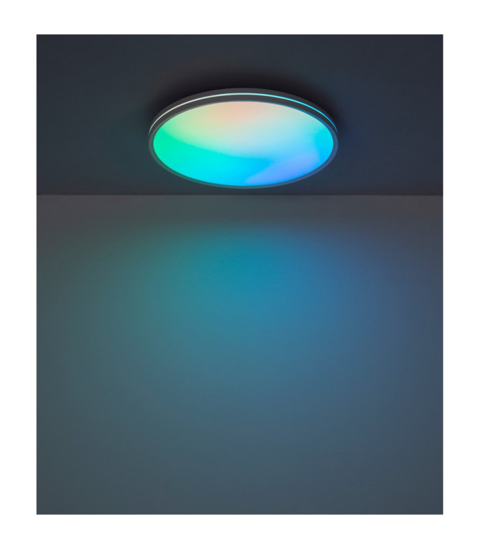 Dwain Flush Ceiling Light Matt White RGB LED 3000/6500K