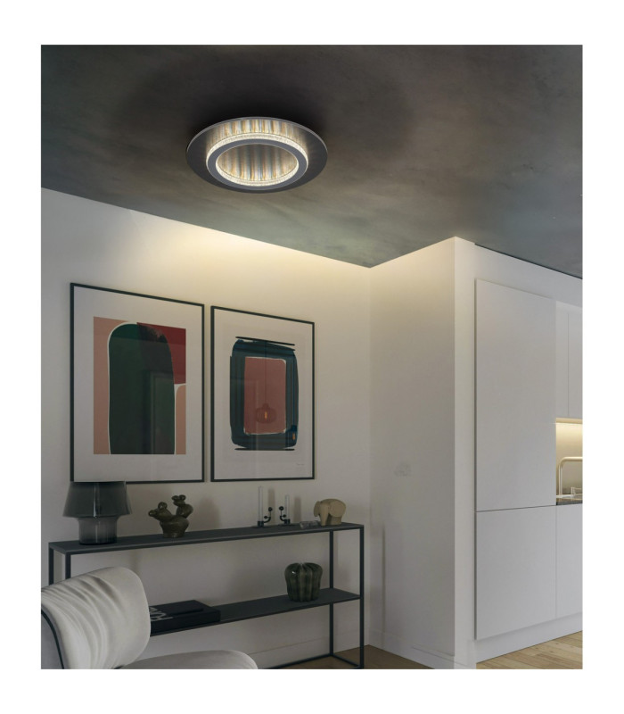 Jayden Semi Flush Ceiling Light Matt Black LED 3000/4000/6500K-7
