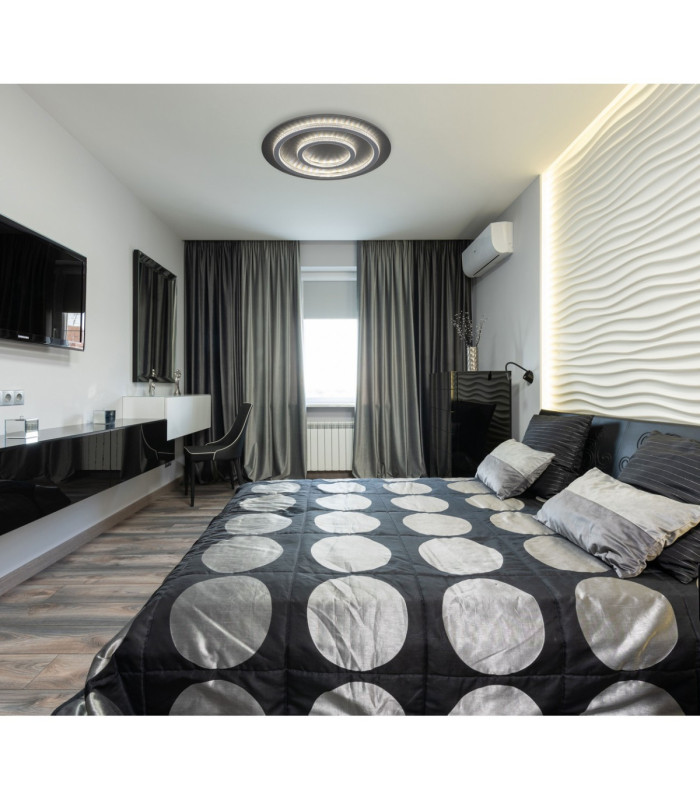 Jayden Semi Flush Ceiling Light Matt Black LED 3000/6500K-9