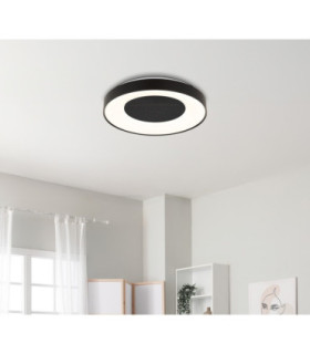 Jolliana 50cm Semi Flush Ceiling Light Matt Black LED 2700/6500K
