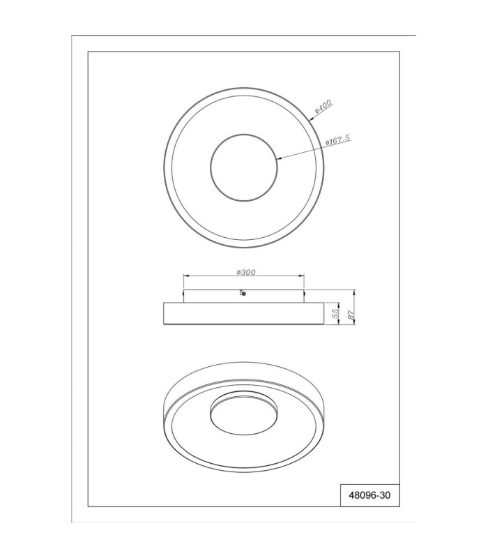 Woki Semi Flush Ceiling Light Matt Black LED 3000K-9
