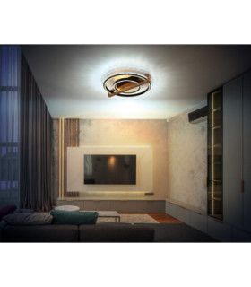 Deloris Round Semi Flush Ceiling Light Matt Black LED 2700/6500K-2