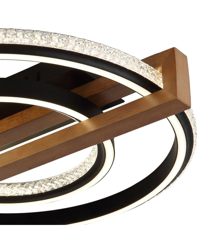 Deloris Round Semi Flush Ceiling Light Matt Black LED 2700/6500K-6