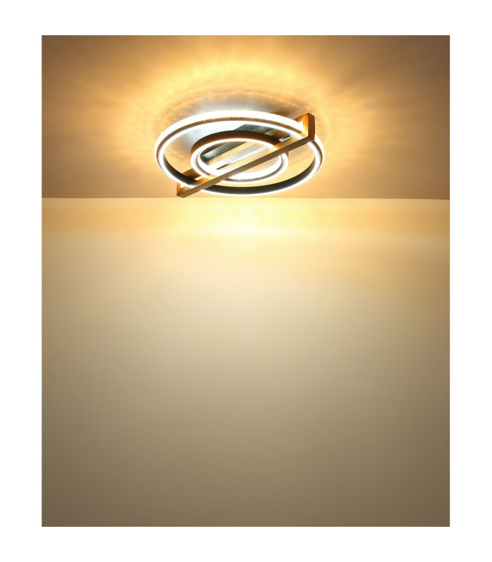 Deloris Round Semi Flush Ceiling Light Matt Black LED 2700/6500K-9