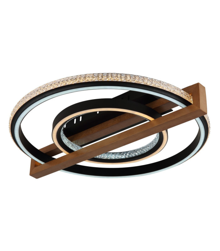 Deloris Round Semi Flush Ceiling Light Matt Black LED 2700/6500K-12