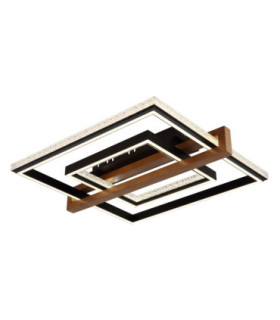 Deloris Square Semi Flush Ceiling Light Matt Black LED 2700/6500K-1