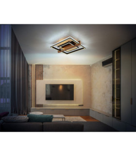 Deloris Square Semi Flush Ceiling Light Matt Black LED 2700/6500K-2