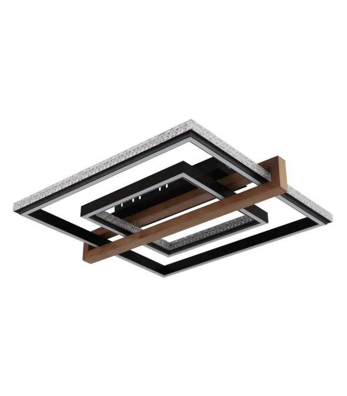 Deloris Square Semi Flush Ceiling Light Matt Black LED 2700/6500K-3