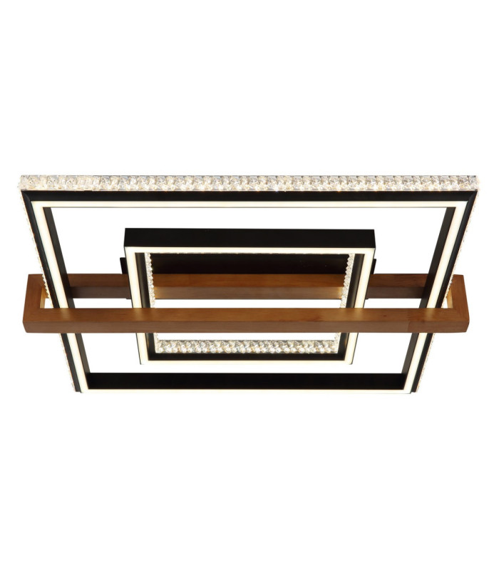 Deloris Square Semi Flush Ceiling Light Matt Black LED 2700/6500K-4