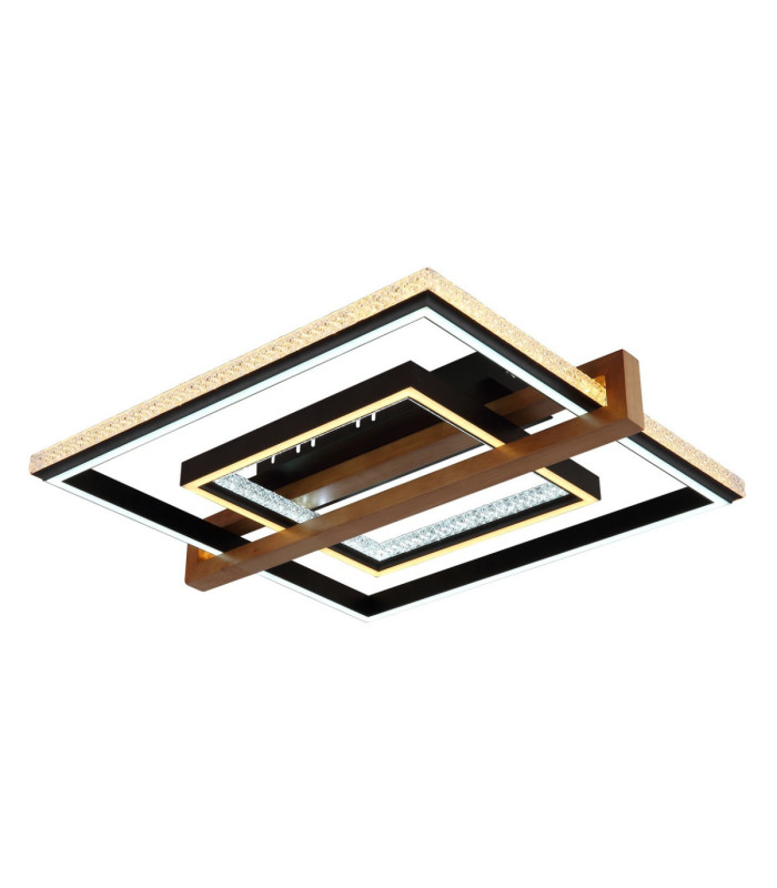 Deloris Square Semi Flush Ceiling Light Matt Black LED 2700/6500K-6