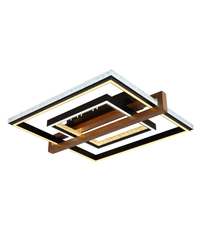 Deloris Square Semi Flush Ceiling Light Matt Black LED 2700/6500K-7