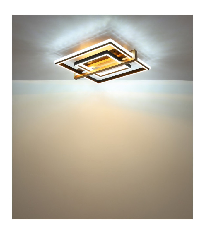 Deloris Square Semi Flush Ceiling Light Matt Black LED 2700/6500K-9