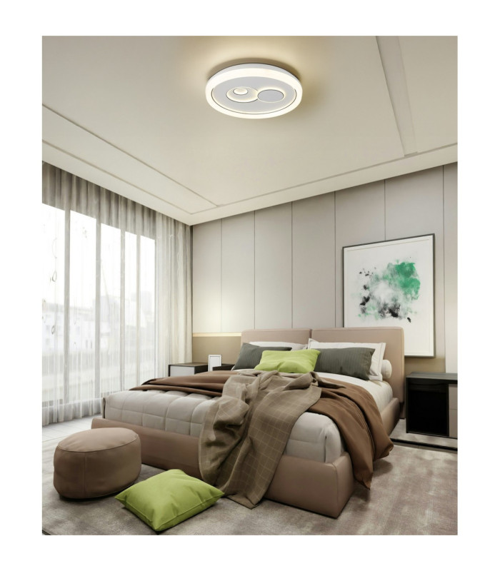 Ruiz I Semi Flush Ceiling Light Matt White LED 2700/4000/6000K-8