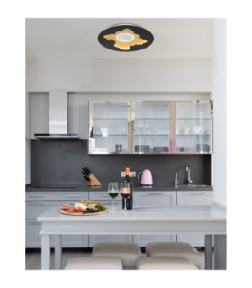 Obscura Semi Flush Ceiling Light Matt Black LED 4000K-2