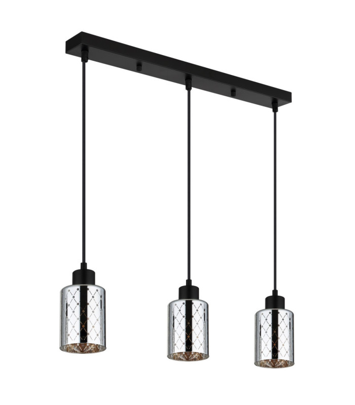 Alonso Bar Pendant Ceiling Light Matt Black 3x E27-3