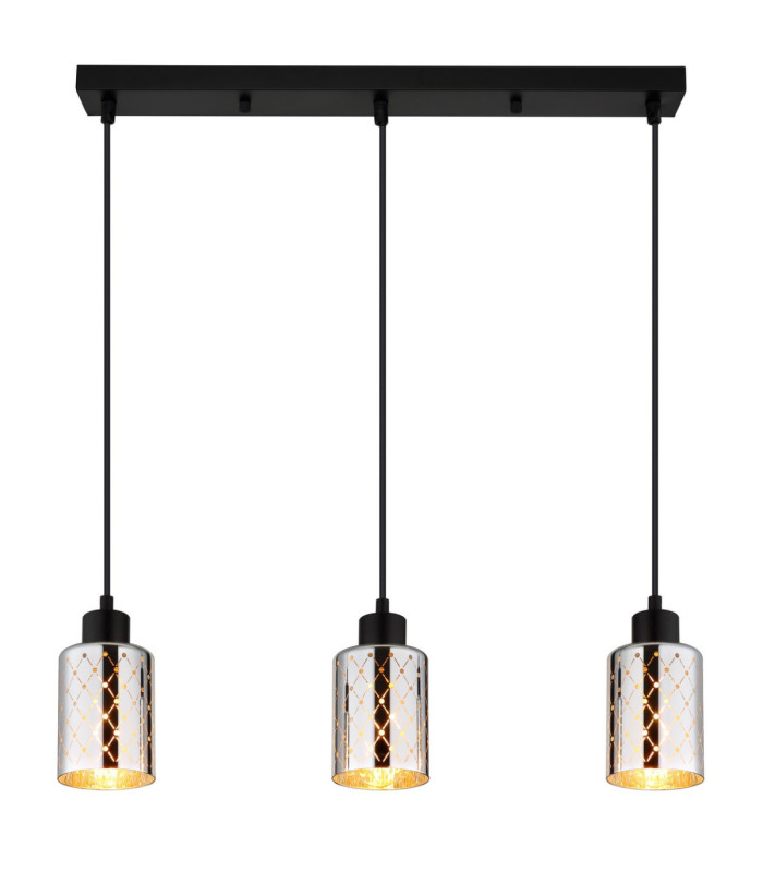 Alonso Bar Pendant Ceiling Light Matt Black 3x E27-4